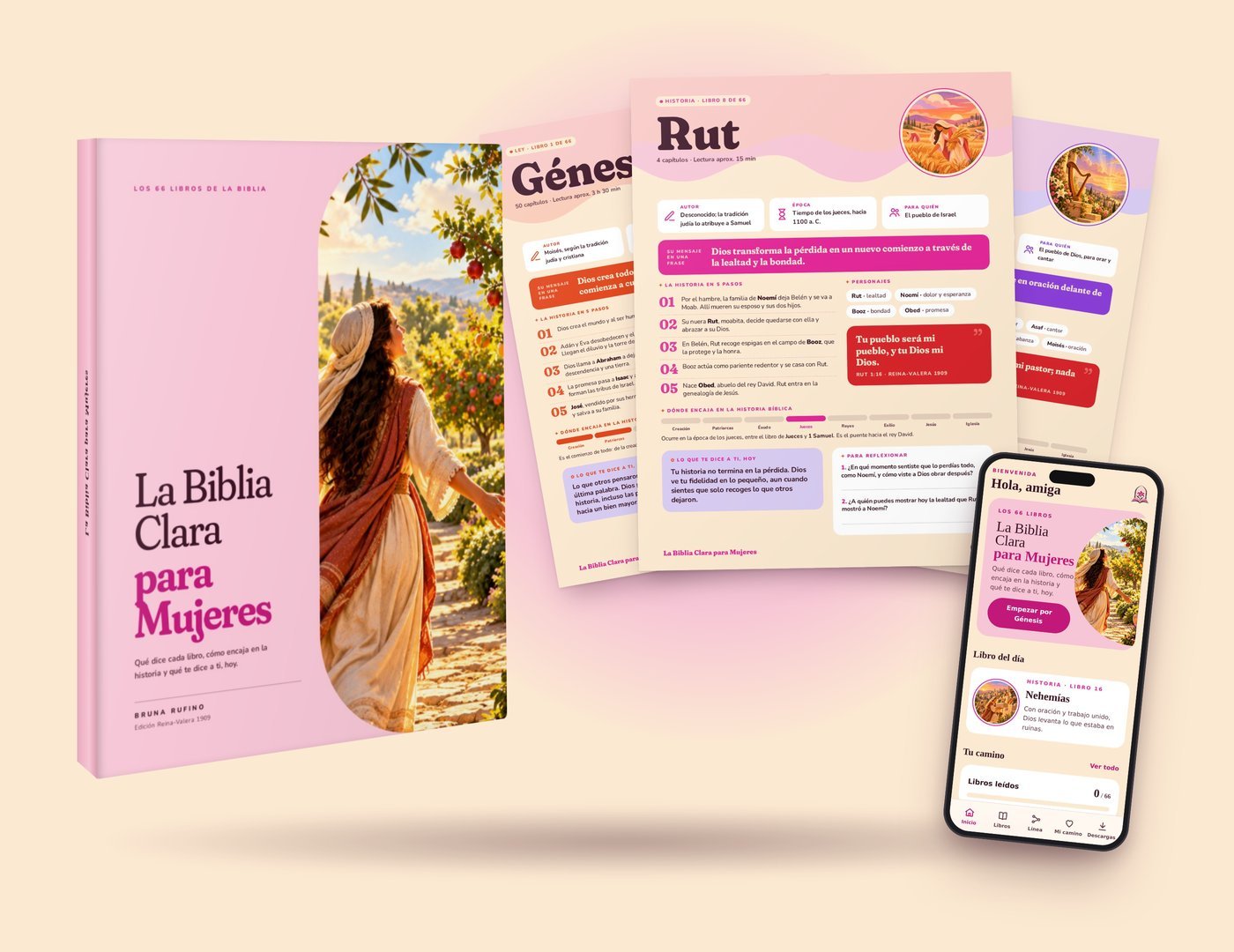 La Biblia Clara para Mujeres: libro, páginas ilustradas y app en el celular